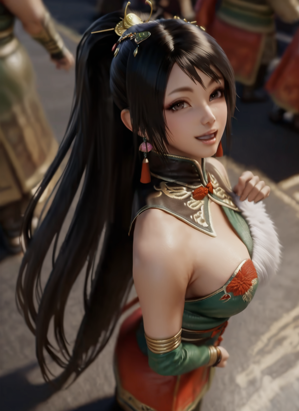 32491-3832528908-masterpiece, best quality, bare shoulders, fluffy underwear, looking at viewer, smile, (one breast out_1.2), guanyinping __(dyna.png